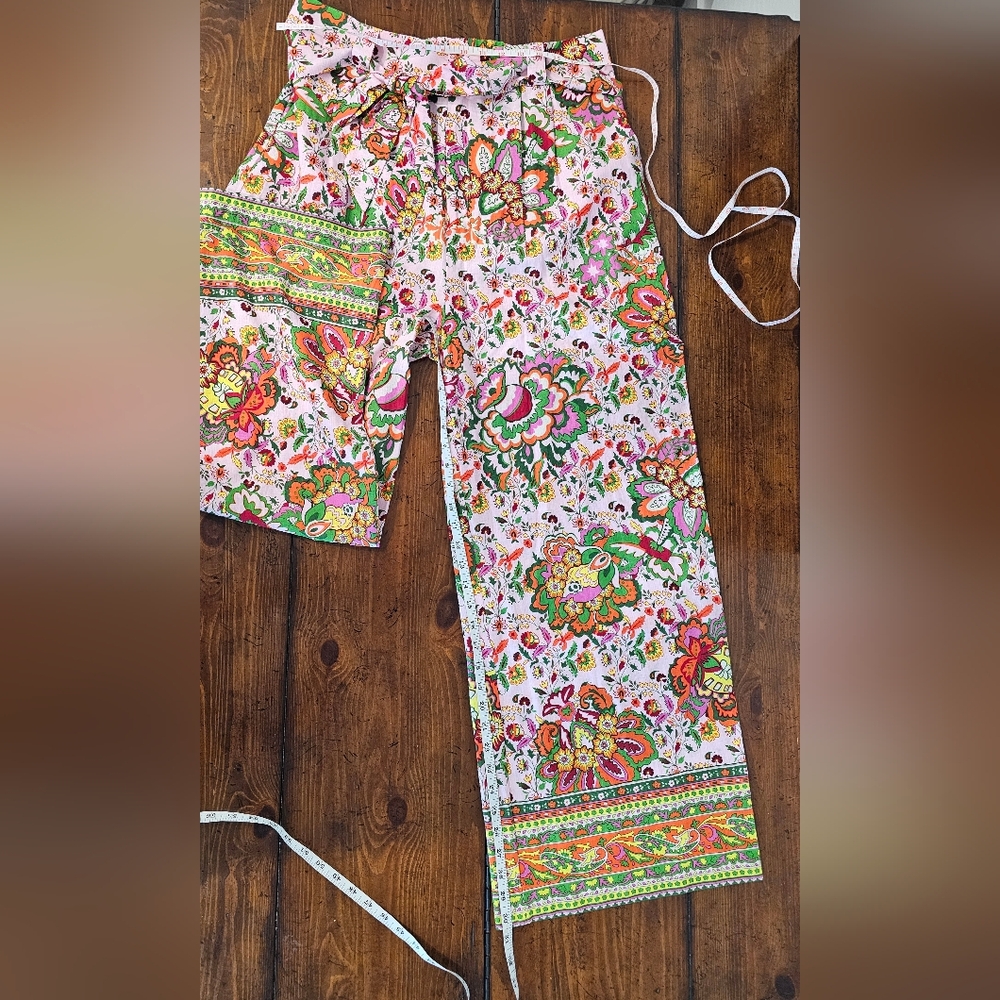 NWT Gibson Latimer Vibrant Cotton Linen Blend Wide Leg High Waist Pants XL - Picture 8 of 8